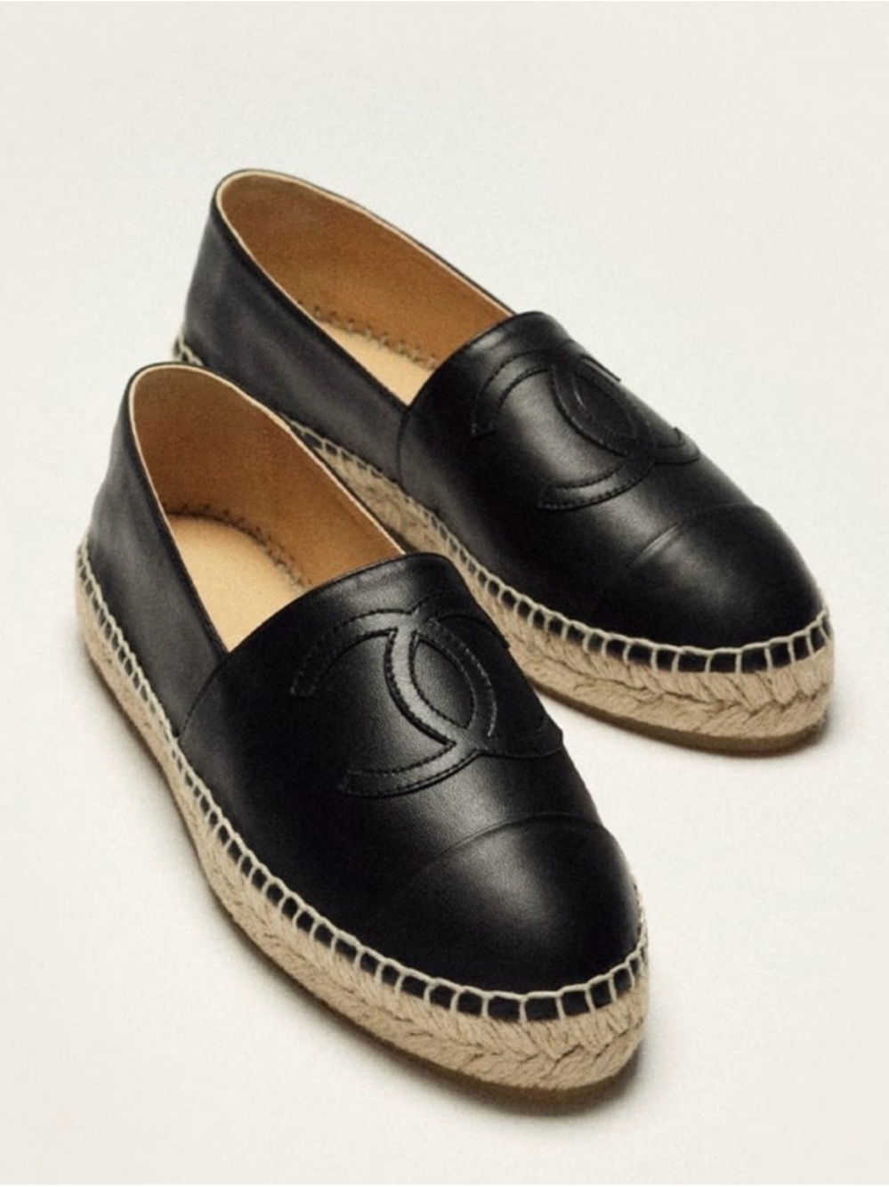 Chanel CC Lambskin Espadrilles